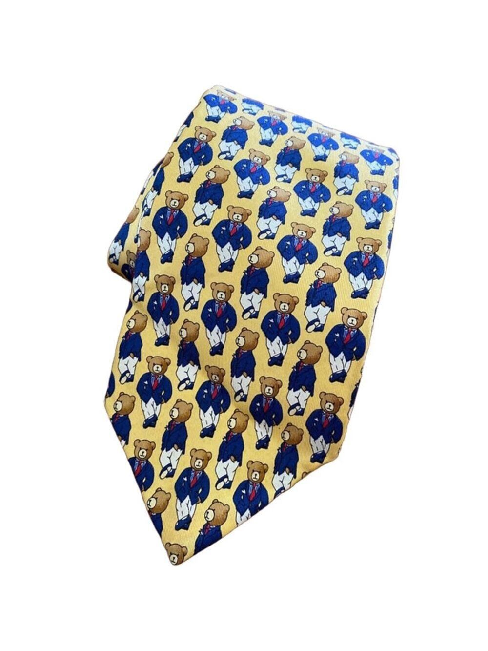 Men's Huntington Tie Yellow Blue Bear One Size